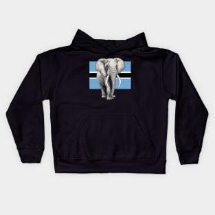 Elephant Flag of Botswana Kids Hoodie